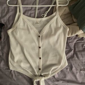 White Button Up Tank Too